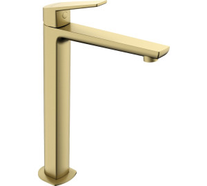 MONOMANDO DE LAVABO ALTO BRUSHED PVD GOLD KLOE